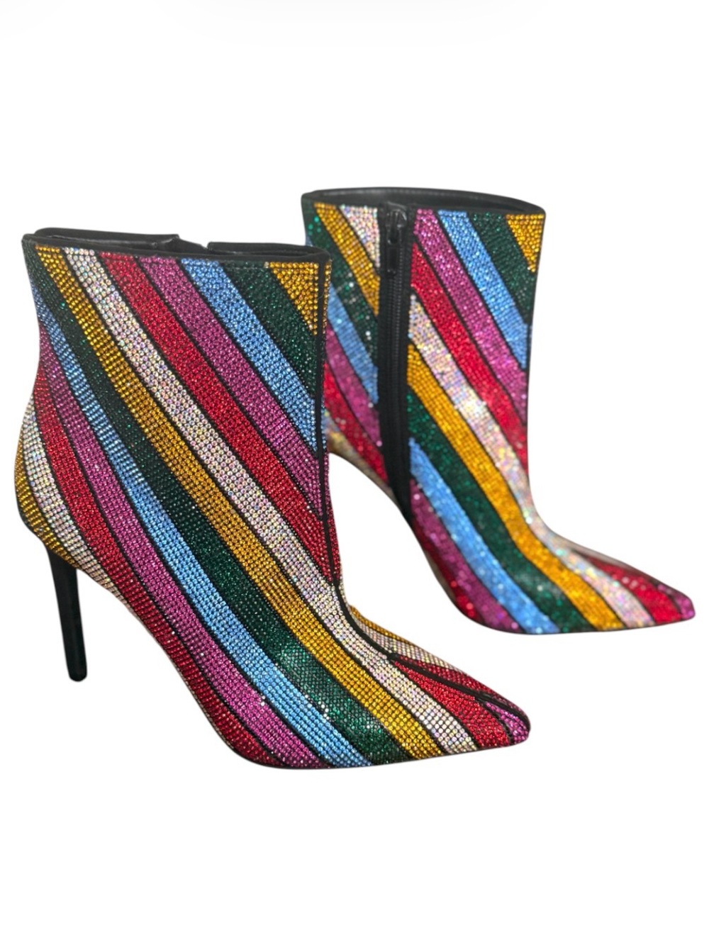 INC International Concepts Reisa2 Rainbow Rhinestone Ankle Booties 6 NWOT - Picture 2 of 11